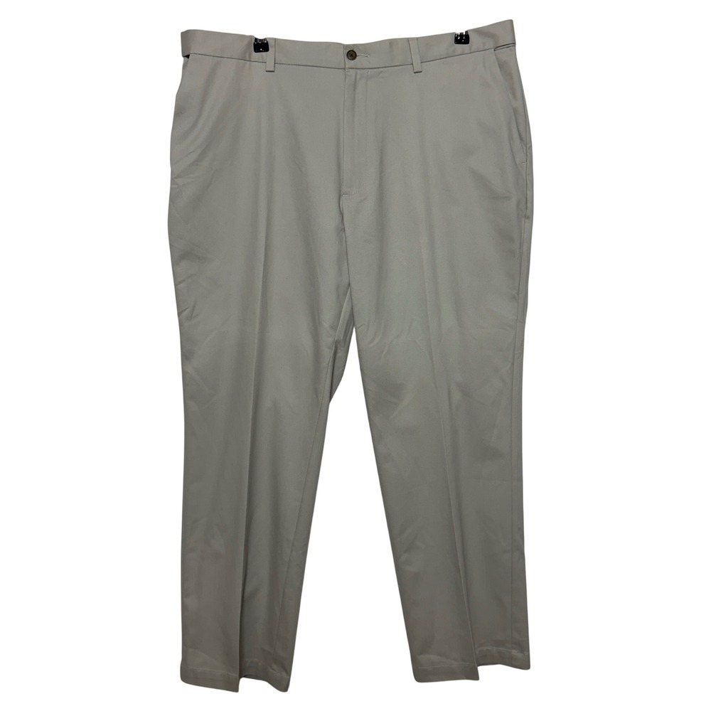 David Taylor Pants Men 40x30 Beige Khaki Chino Flat Front Comfort Waistband NEW